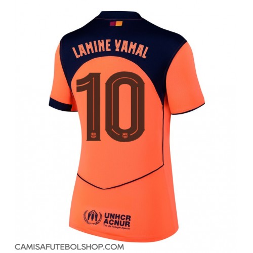 Camisa de time de futebol Barcelona Lamine Yamal #10 Replicas 3º Equipamento Feminina 2025-26 Manga Curta